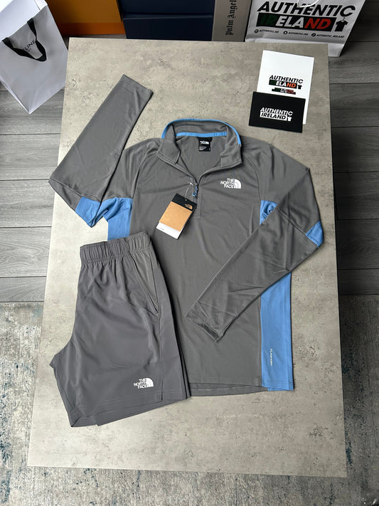 THE NORTH FACE 1/4 ZIP SET - SLATE GREY/SKY BLUE