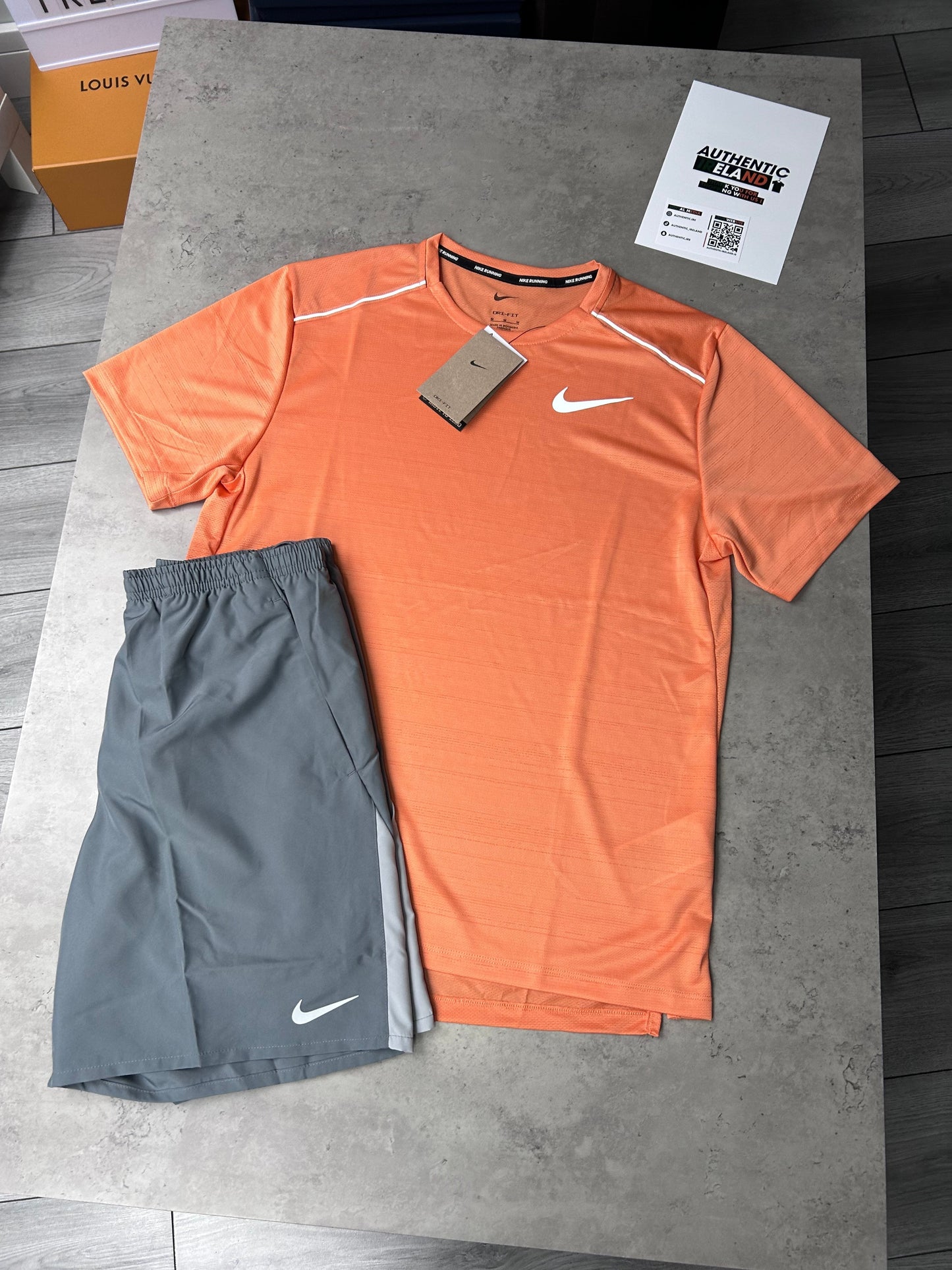 NIKE MILER 1.0 SET - PEACH/GREY