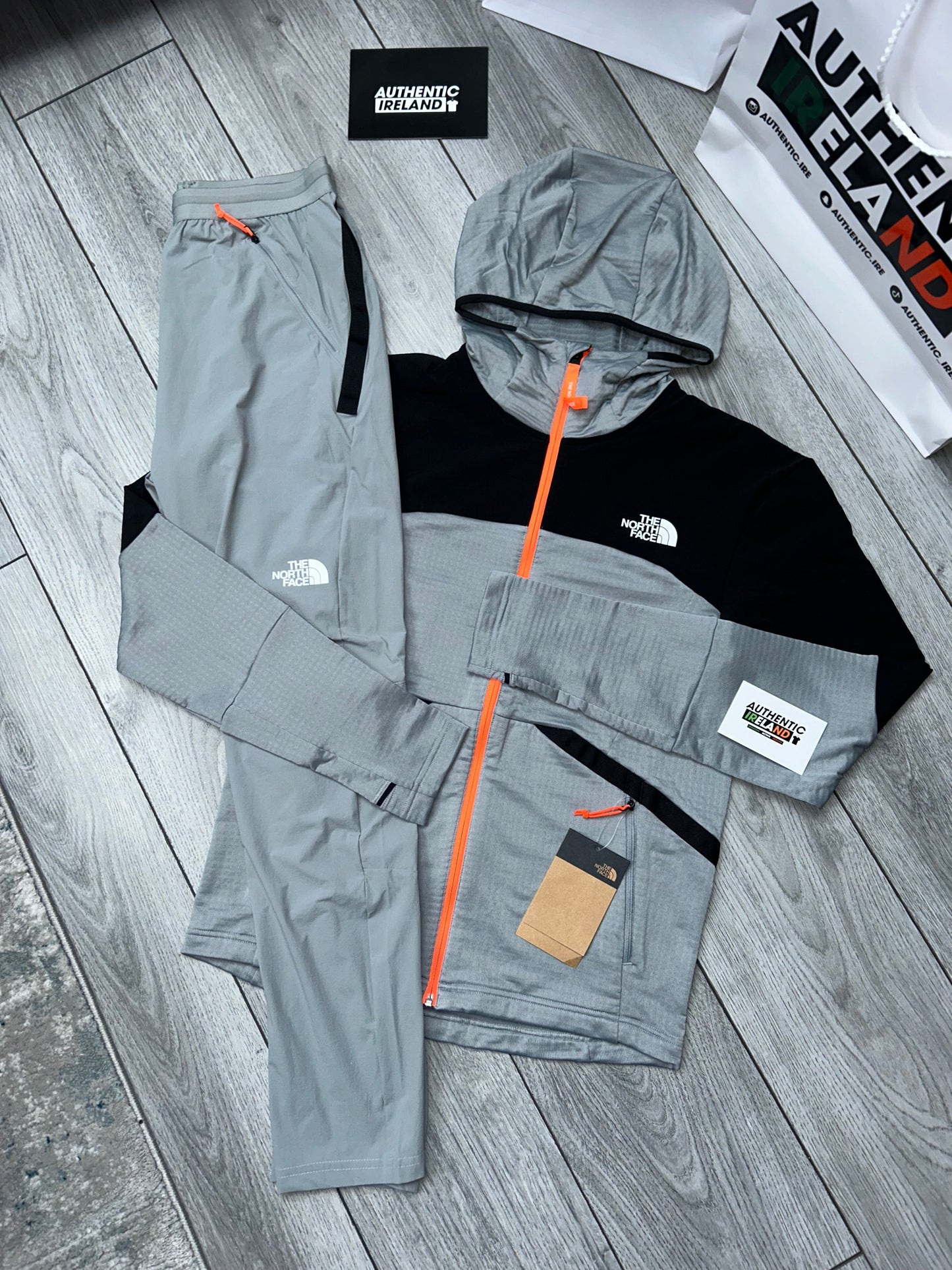 THE NORTH FACE TRACKSUIT - GREY/ORANGE/BLACK