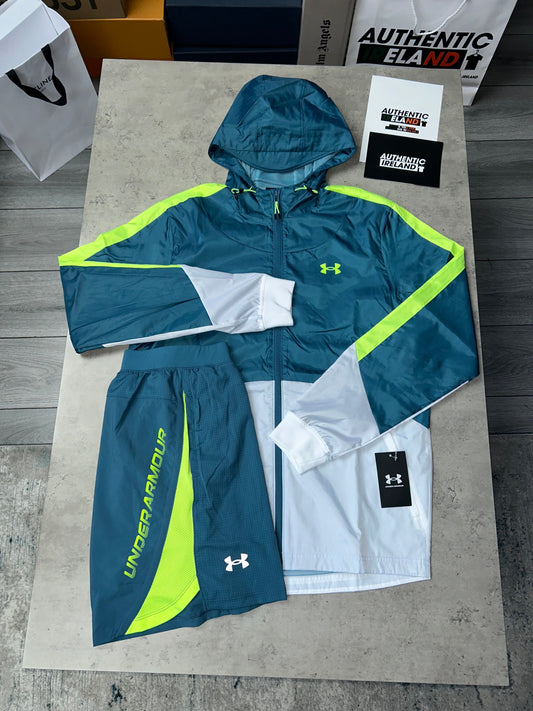 UNDER ARMOUR WINDRUNNER SET - TEAL/VOLT/WHITE