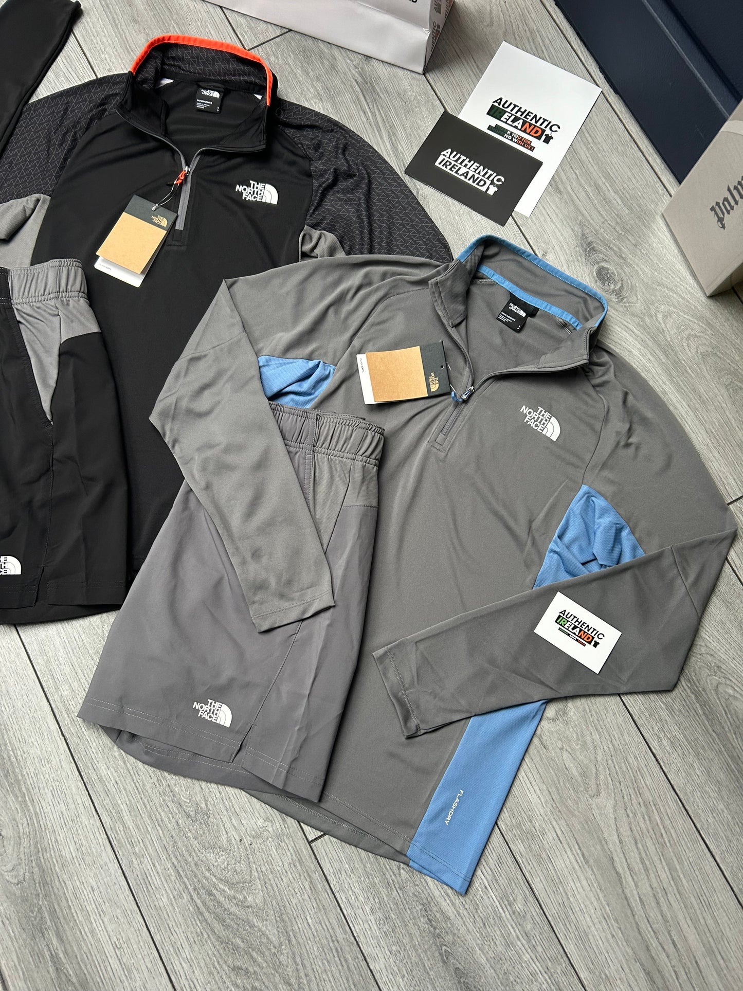 THE NORTH FACE 1/4 ZIP SET - SLATE GREY/SKY BLUE