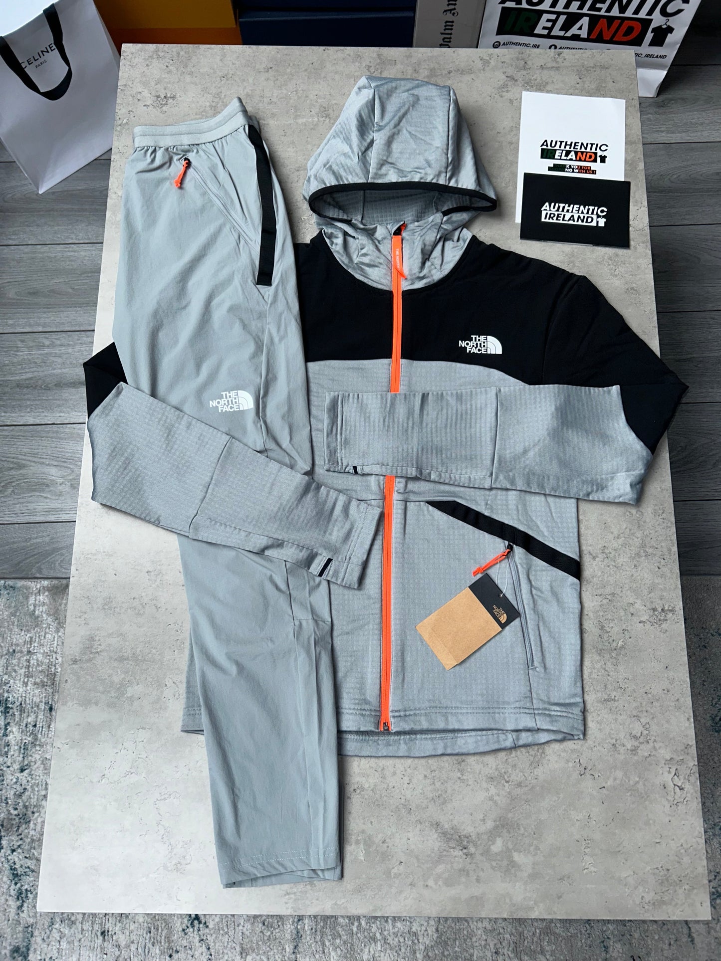 THE NORTH FACE TRACKSUIT - GREY/ORANGE/BLACK