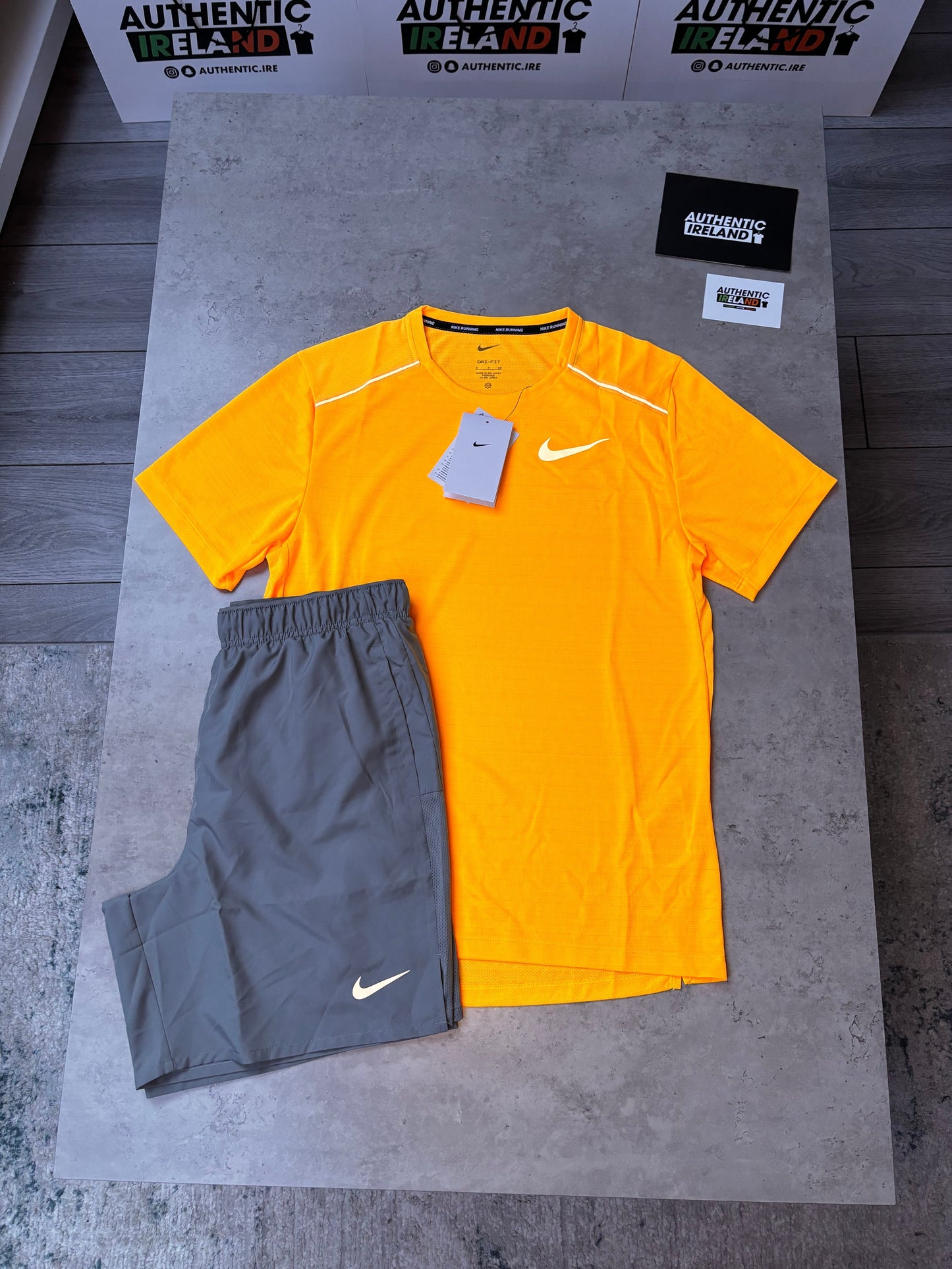 NIKE MILER 1.0 SET - LASER ORANGE/GREY