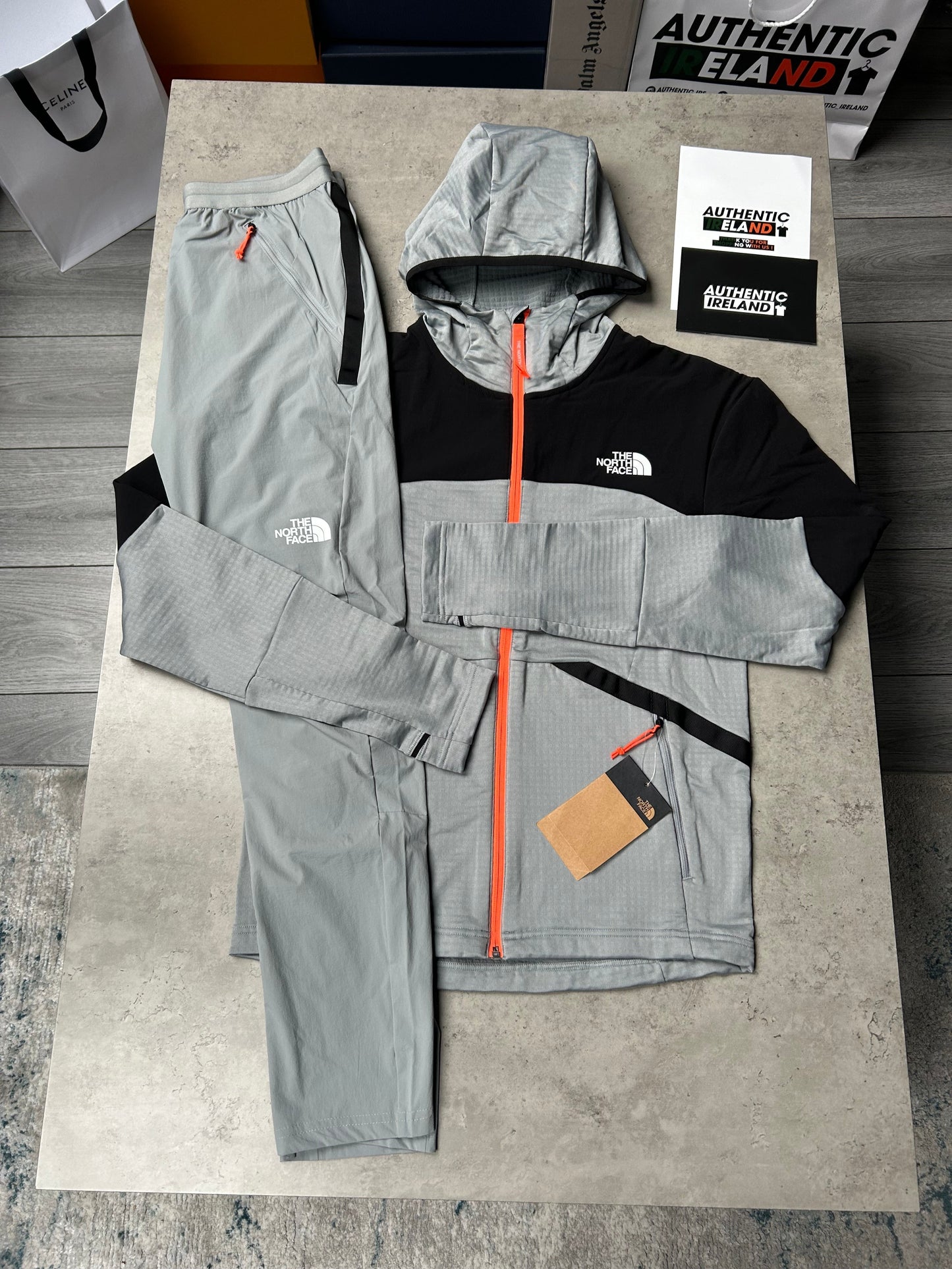 THE NORTH FACE TRACKSUIT - GREY/ORANGE/BLACK