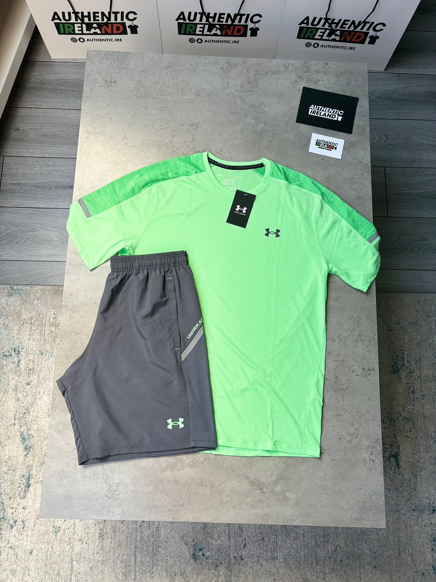 UNDER ARMOUR TECH UTILITY SET - GREY/GREEN