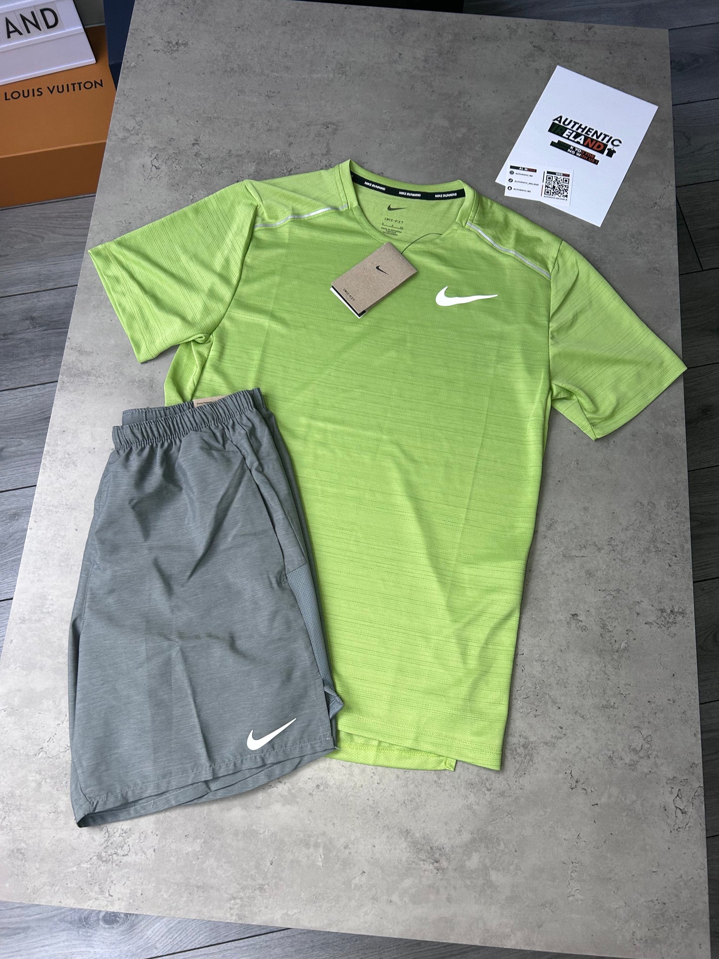 NIKE MILER SET 1.0 - KIWI/GREY